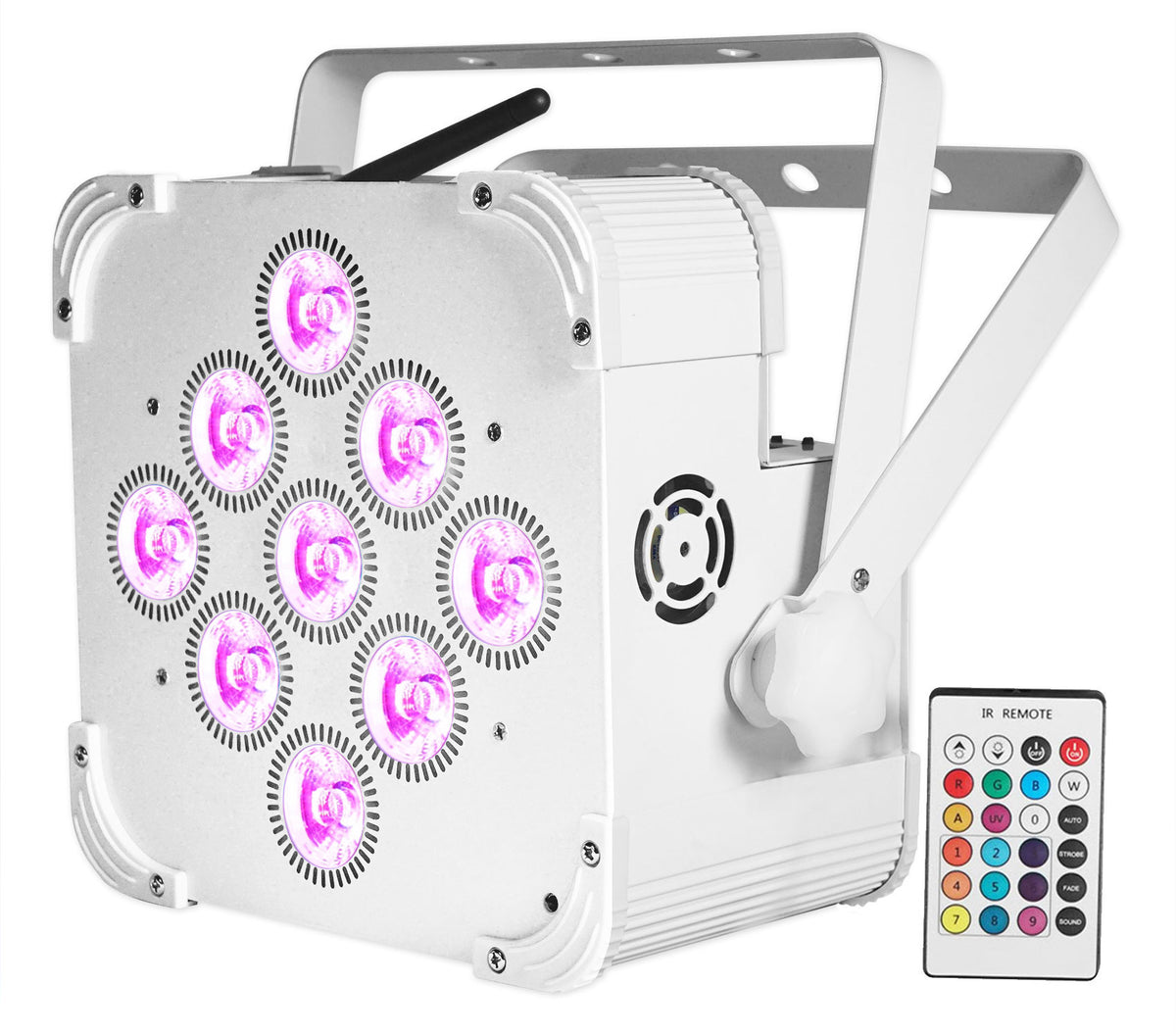 (8) BEST PAR 60 White Battery Wash Lights Wireless DMX+384 Channel Controller