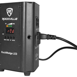 (8) Rockville RockWedge LED Battery Lights+384 Channel Wireless DMX Controller
