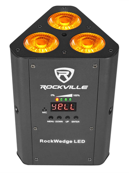 (8) RockWedge LED Battery Lights + 384 Channel Wireless DMX Controller