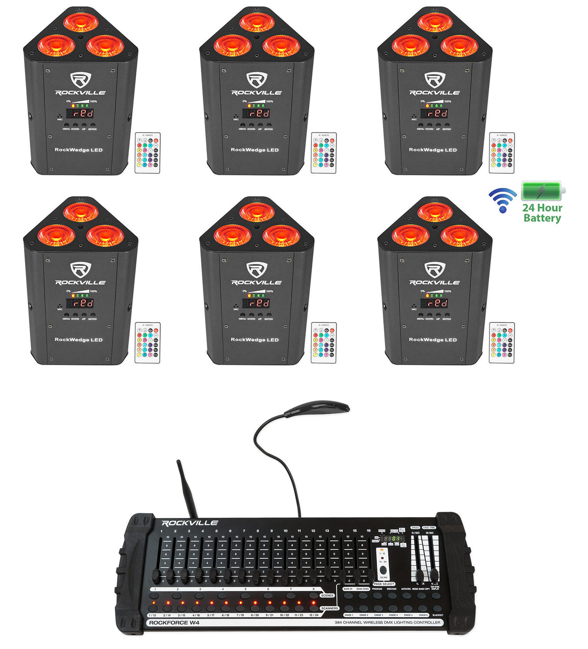 ROCKWEDGE LED 6-Pack + ROCKFORCE W4 6-Pack