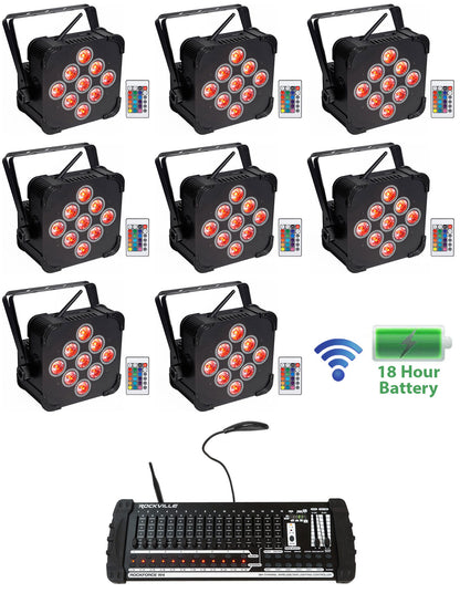 BEST PAR 60 8-Pack + ROCKFORCE W4 DMX Controller Bundle