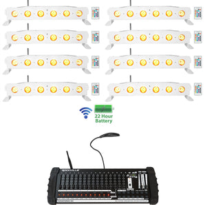 (8) Rockville BEST STRIP 60 White Light Bars+384 Ch. Wireless DMX Controller