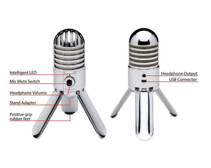Samson Meteor Mic USB Condenser Podcasting Podcast Recording Desktop Microphone