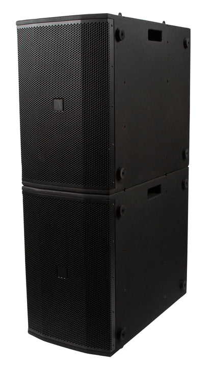 (2) Imperio SUB210 Dual 10" DJ PA Subwoofers w/ Stands, Mics + Headphones
