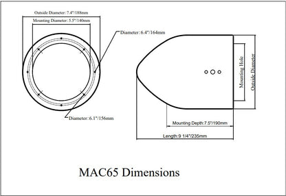 DMAC65S Dual 6.5" Polished Silver Aluminum Wakeboard Tower Speaker Enclosure