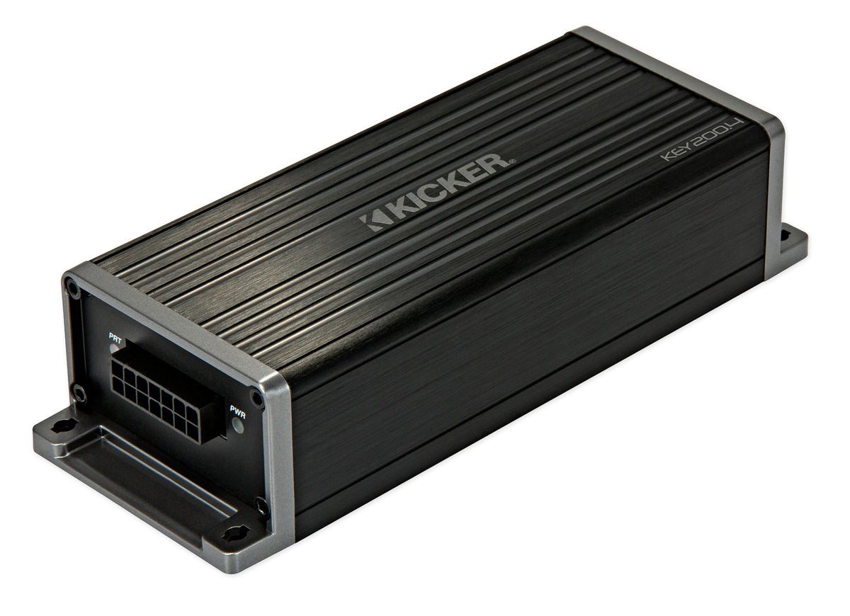 KICKER KEY2004 200w 4-Channel Smart Amplifier w/Auto-EQ/Processor+Amp Wire Kit