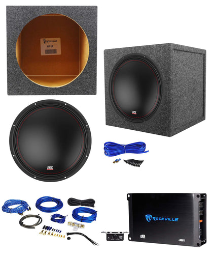 MTX 3512-02 12" 500 Watt SVC Car Subwoofer+Sealed Sub Box+Mono Amplifier+Amp Kit