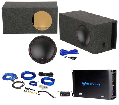 MTX 5512-44 12" 800 Watt DVC Car Subwoofer+Vented Sub Box+Mono Amplifier+Amp Kit