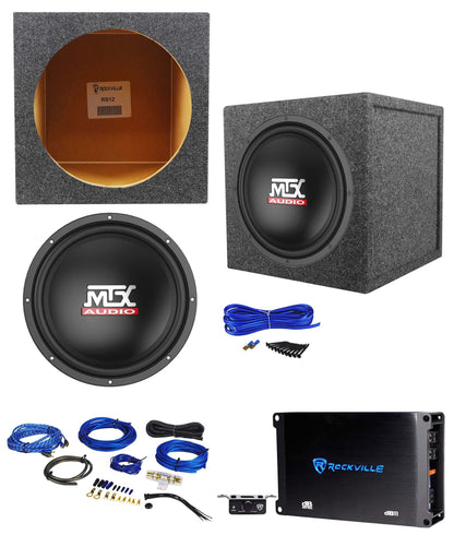MTX TN12-02 12” 400w Car Audio Subwoofer+Sealed Sub Box+Mono Amplifier+Amp Kit