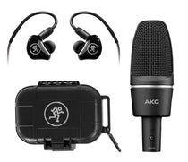 AKG C3000 Studio Recording Condenser Microphone Mic Bundle with Mackie Bluetooth Monitors