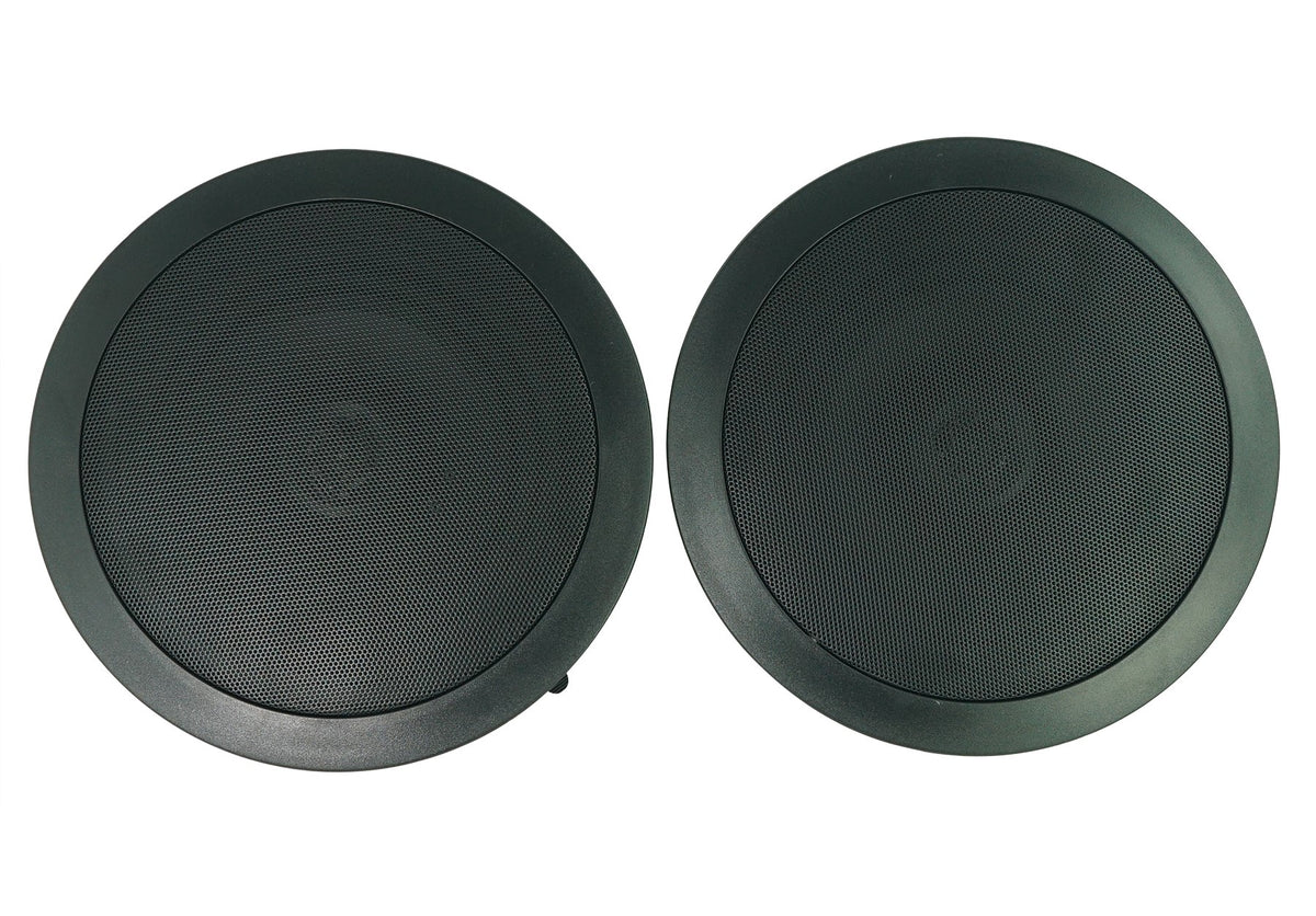 2 WET-44 PRO Wall Swivel + 2 In-Ceiling 70V Black Speakers + Amp