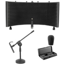 Audio Technica AT4051B Condenser Recording Microphone+Mic Stand+Isolation Shield