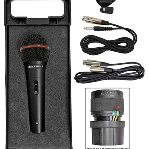 Rockville RMIC-SR Handheld DJ Vocal Recording Wired Microphone+Cables+Mic Case