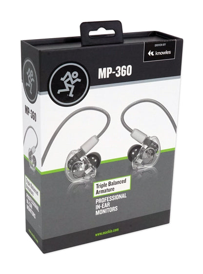 Mackie MP-360 Triple Balanced Armature Professional In-Ear Monitors+Hard Case