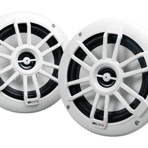 (2) MB QUART NF1-116 6.5" 80 Watt Marine 2-Way Coaxial White Speakers For Boat