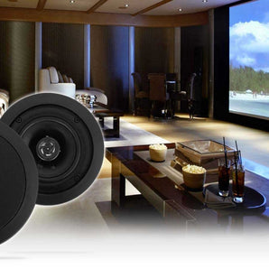 Pair Rockville HC55 Black 5.25" 300 Watt In-Ceiling Home Theater Speakers 8 Ohm