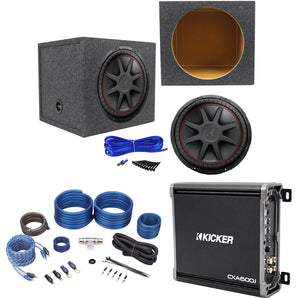 Kicker 43CVR154 COMPVR 15" 1000W Car Subwoofer+Sealed Box+Mono Amplifier+Amp Kit