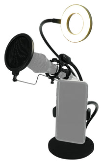 LiveShow3LM Broadcast Podcast Phone and Mic Stand with LED