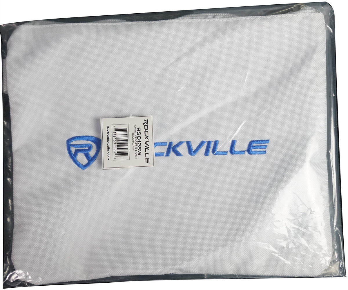 Rockville RSC128W White 12 inch PA DJ Speaker Cover Scrim For Wedding Church Club
