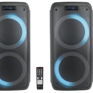 (2) Rockville ROCK PARTY 8 Dual 8" Wireless Linking Battery Powered Speakers