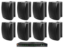 JBL Commercial 70v Amp+(8) Black 5.25" Wall Speakers For Restaurant/Bar/Office