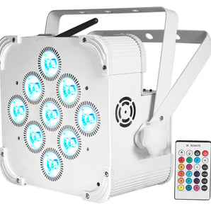 Rockville BEST PAR 60 White RGBWA+UV Battery Powered Wireless DMX Wash Par Light