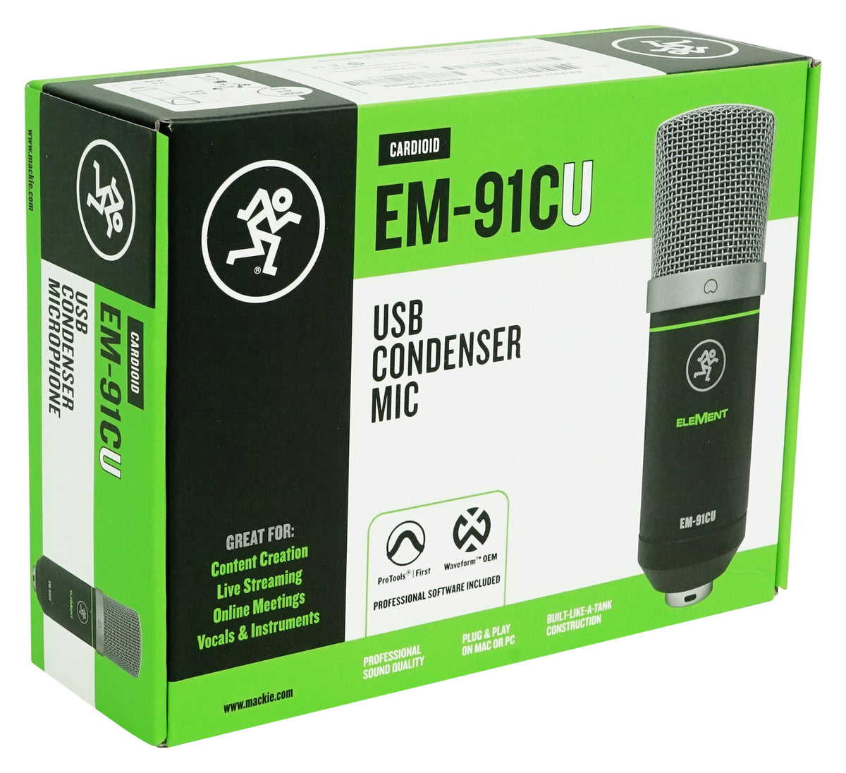 Mackie EM-91CU USB Condenser Recording Zoom Podcast Microphone Mic+Vocal Shield