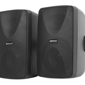 2 Rockville WET-7020B 5.25" 70V Commercial Indoor/Outdoor Wall Speakers in Black