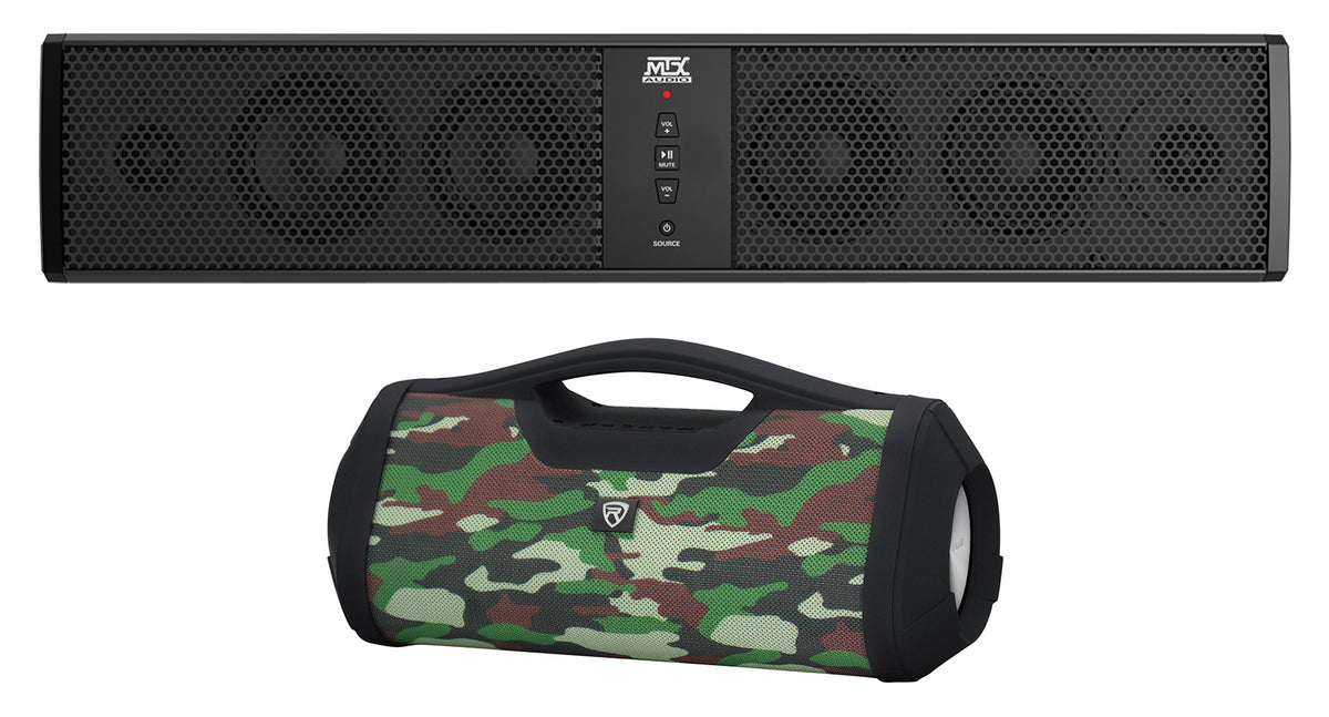 MTX MUD6SP Six-Speaker Marine Soundbar System for RZR/ATV/UTV/Jeep/Cart+Boombox