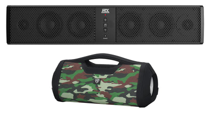 MTX MUD6SP Six-Speaker Marine Soundbar System for RZR/ATV/UTV/Jeep/Cart+Boombox