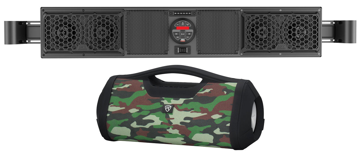 MTX MUDSYS41 Four-Speaker Marine Soundbar System w/Bluetooth For ATV/UTV+Boombox