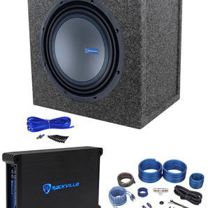 Memphis Audio M71012 10" 750w RMS Subwoofer+Amplifier+Sealed Sub Box Enclosure