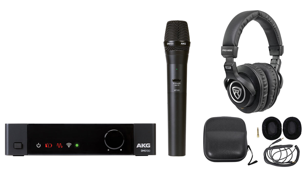 DMS100 4-Channel Wireless Microphone System with PRO-M50 Headphones