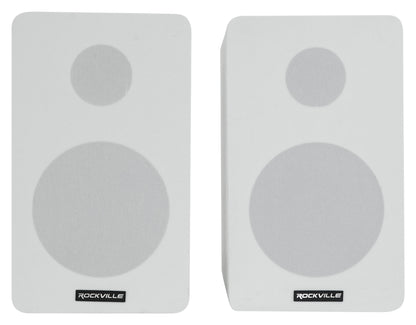 Pair Rockville RockShelf 58W 360w White 5.25" Home Theater Bookshelf Speakers/8 Ohm