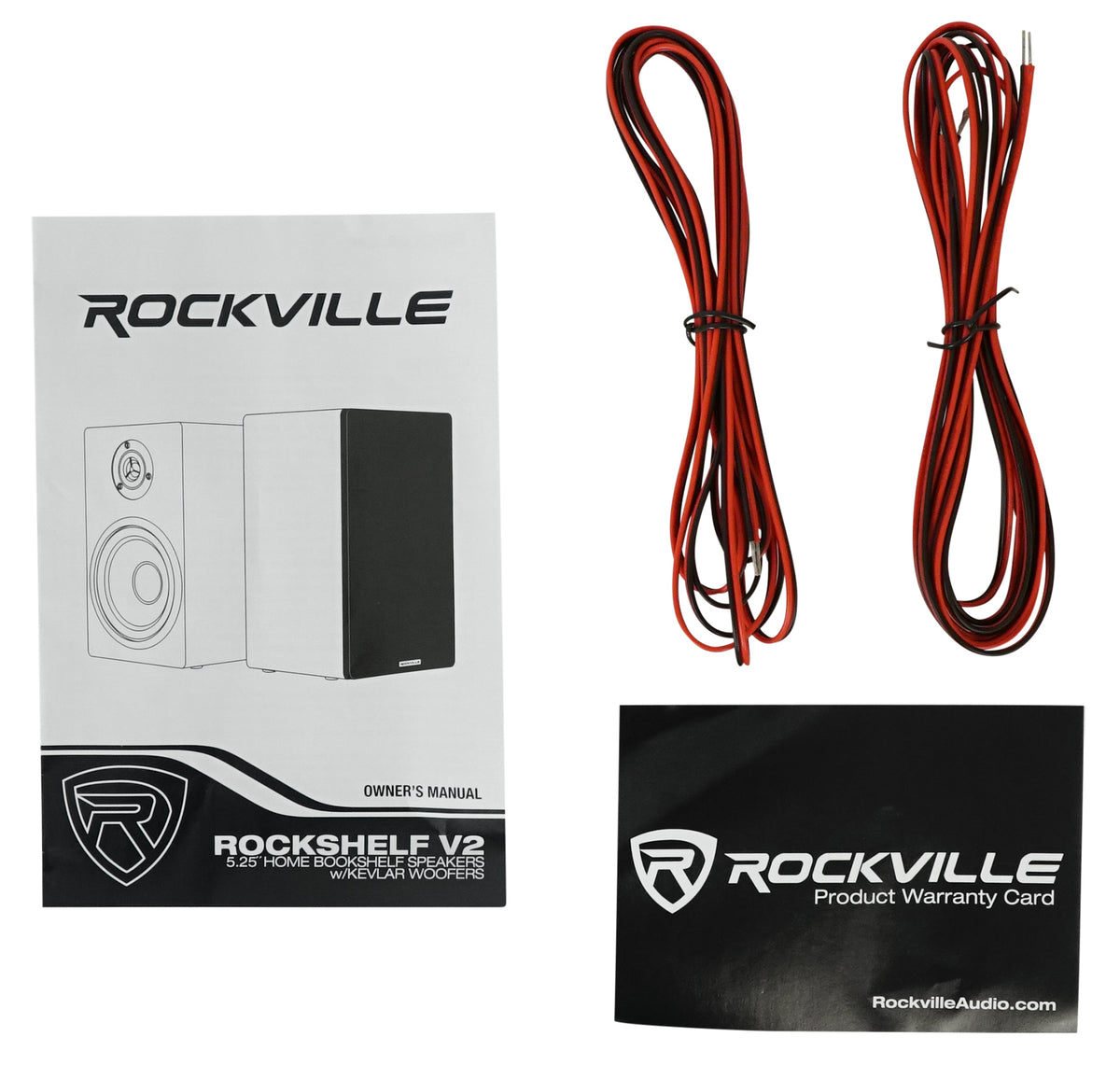Pair Rockville RockShelf 58W 360w White 5.25" Home Theater Bookshelf Speakers/8 Ohm