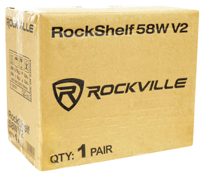 Pair Rockville RockShelf 58W 360w White 5.25" Home Theater Bookshelf Speakers/8 Ohm