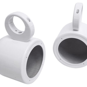 (2) Rockville MAC525W 5.25" White Marine Wakeboard Tower Speaker Pod Enclosures