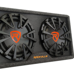 Rockville RG212CA Dual 12 inches Slim Vented Powered Car Subwoofer Enclosure 2000 Watt