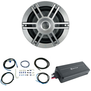 Infinity KAPPA 1050M 10" 900 Watt Subwoofer+Micro Powersports Amplifier+Amp Kit