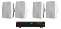 JBL VMA2120 2-Ch Commercial 70V Bluetooth Amplifier+4) 5.25" White Wall Speakers