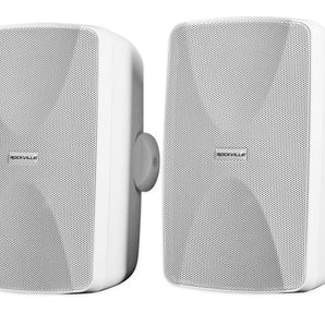 2 Rockville WET-7020W 5.25" 70V Commercial Indoor/Outdoor Wall Speakers in White