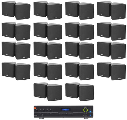 JBL VMA1240 Commercial/Restaurant 240W Amplifier+(36) Black 70v Cube Speakers