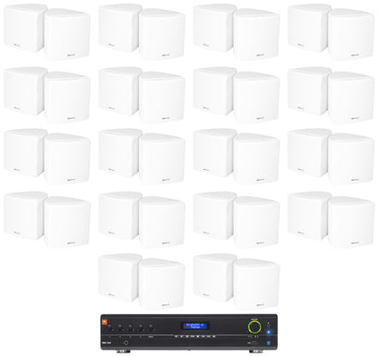 JBL VMA1240 Commercial/Restaurant 240W Amplifier+(36) White 70v Cube Speakers