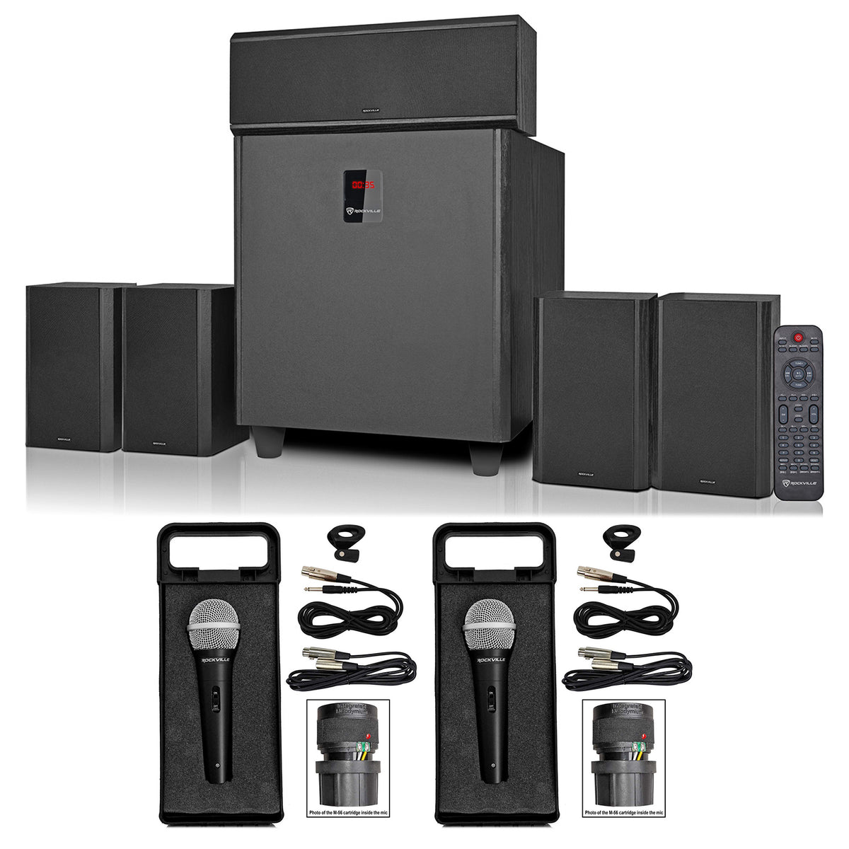 Rockville HTS820 5.1 Channel Home Theater Karaoke System w/8" Subwoofer