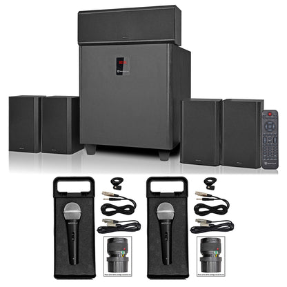 Rockville HTS820 5.1 Channel Home Theater Karaoke System w/8" Subwoofer