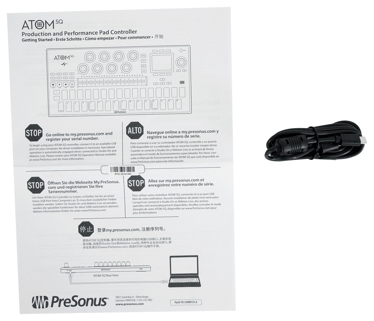 PRESONUS ATOM SQ Hybrid MIDI USB Keyboard Pad Ableton Production DJ Controller