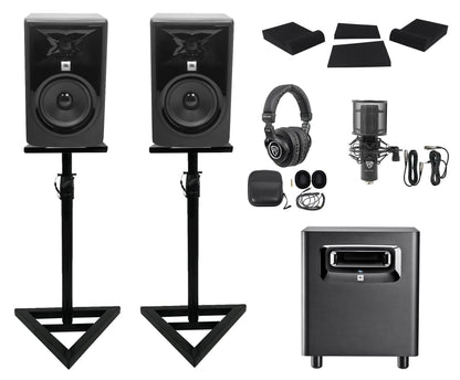 (2) 305P MkII Studio Bundle With Subwoofer, Headphones + Mic