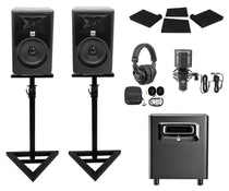 308P MkII 8" Studio Monitor Bundle with Subwoofer, Stands, Headphones & Microphone