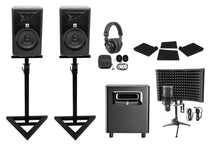 308P MkII 8" Studio Monitor Bundle with Subwoofer, Headphones, Mic & Isolation Shield
