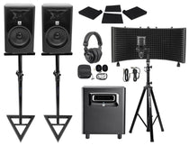 308P MkII 8" Studio Monitor Bundle with Subwoofer, Tripod Stand & Vocal Mic Shield